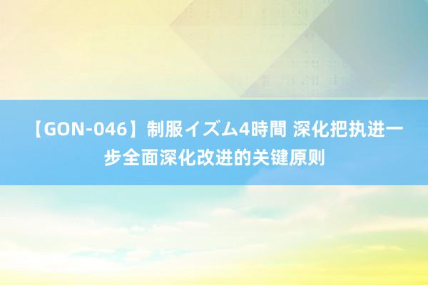 【GON-046】制服イズム4時間 深化把执进一步全面深化改进的关键原则