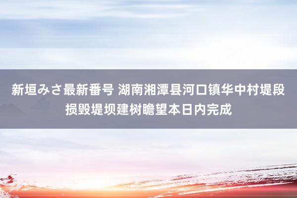 新垣みさ最新番号 湖南湘潭县河口镇华中村堤段损毁堤坝建树瞻望本日内完成