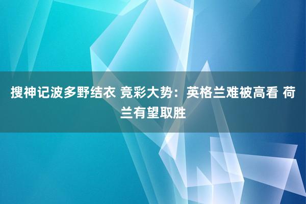 搜神记波多野结衣 竞彩大势：英格兰难被高看 荷兰有望取胜