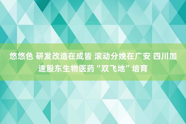 悠悠色 研发改造在成皆 滚动分娩在广安 四川加速股东生物医药“双飞地”培育