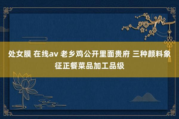 处女膜 在线av 老乡鸡公开里面贵府 三种颜料象征正餐菜品加工品级