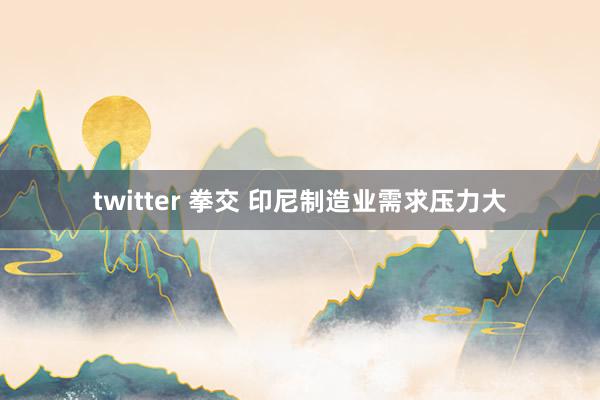 twitter 拳交 印尼制造业需求压力大