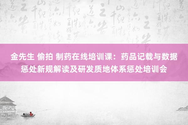 金先生 偷拍 制药在线培训课：药品记载与数据惩处新规解读及研发质地体系惩处培训会